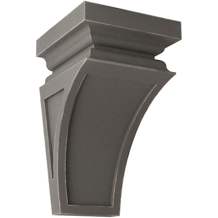 Ekena Millwork 3 1/2"W x 3 3/4"D x 6"H Mini Nevio Wood Vintage Decor Corbel, Reclaimed Grey CORWD03X03X06NEGY